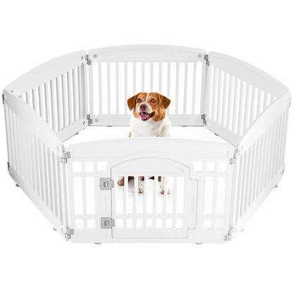 Portable Pet Playpen with Lockable Gate – Foldable Puppy Fence for Indoor & Outdoor Use
