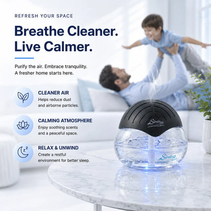 Water Air Purifier with Essential Oil Diffuser & LED Night Light, Home Air Cleaner for Odors, Smoke & Pets