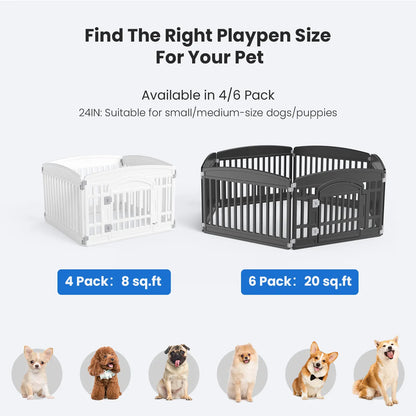 Portable Pet Playpen with Lockable Gate – Foldable Puppy Fence for Indoor & Outdoor Use