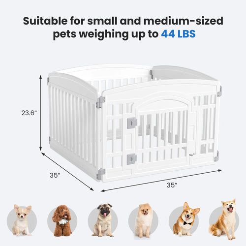 Portable Pet Playpen with Lockable Gate – Foldable Puppy Fence for Indoor & Outdoor Use