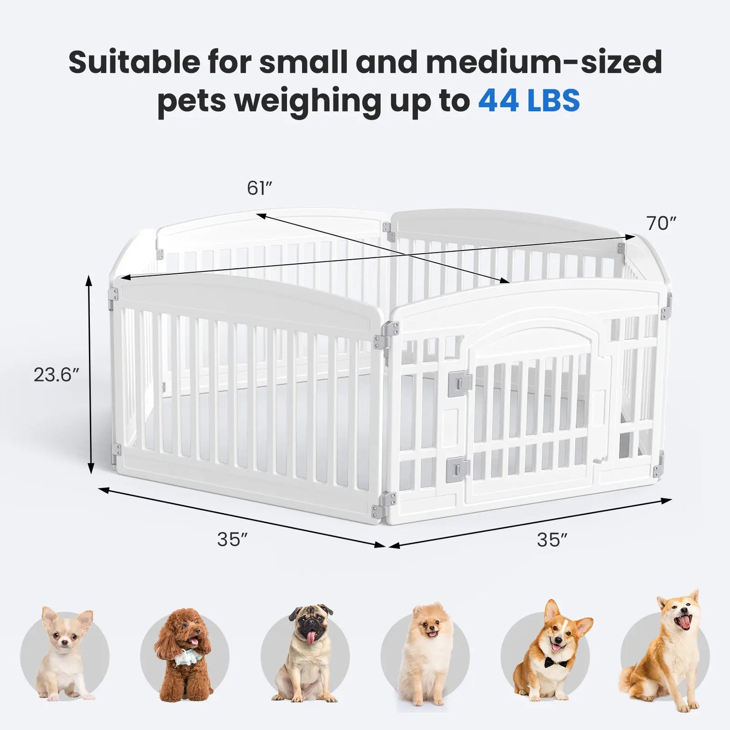 Portable Pet Playpen with Lockable Gate – Foldable Puppy Fence for Indoor & Outdoor Use