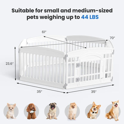 Portable Pet Playpen with Lockable Gate – Foldable Puppy Fence for Indoor & Outdoor Use