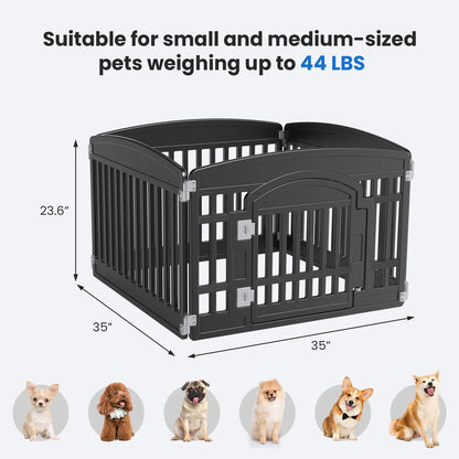 Portable Pet Playpen with Lockable Gate – Foldable Puppy Fence for Indoor & Outdoor Use