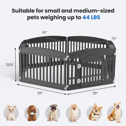 Portable Pet Playpen with Lockable Gate – Foldable Puppy Fence for Indoor & Outdoor Use