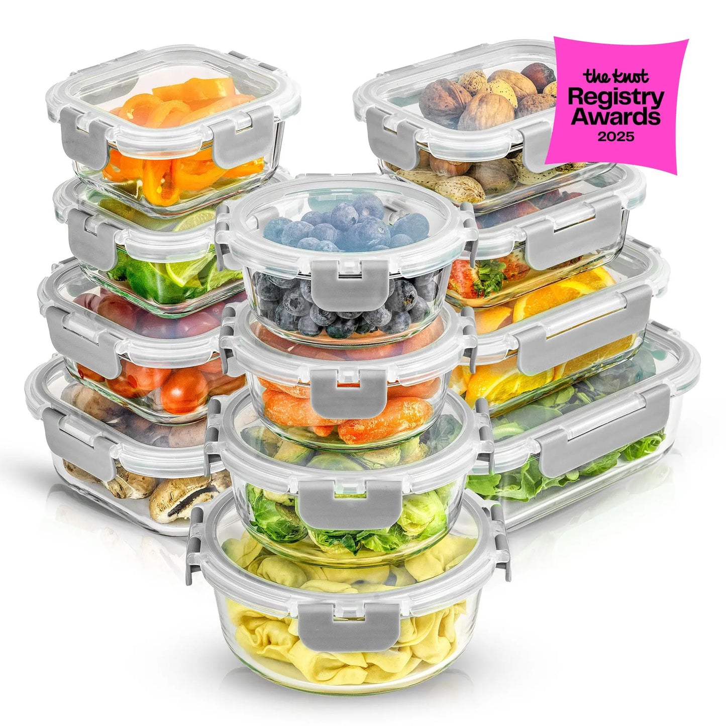 PremiumBorosilicateGlassStorageContainerswithLids Set Ultimatel12pc forLunchFoodstorage MealPrep Safe inFridge,Freezer,AndDishwasherSafe