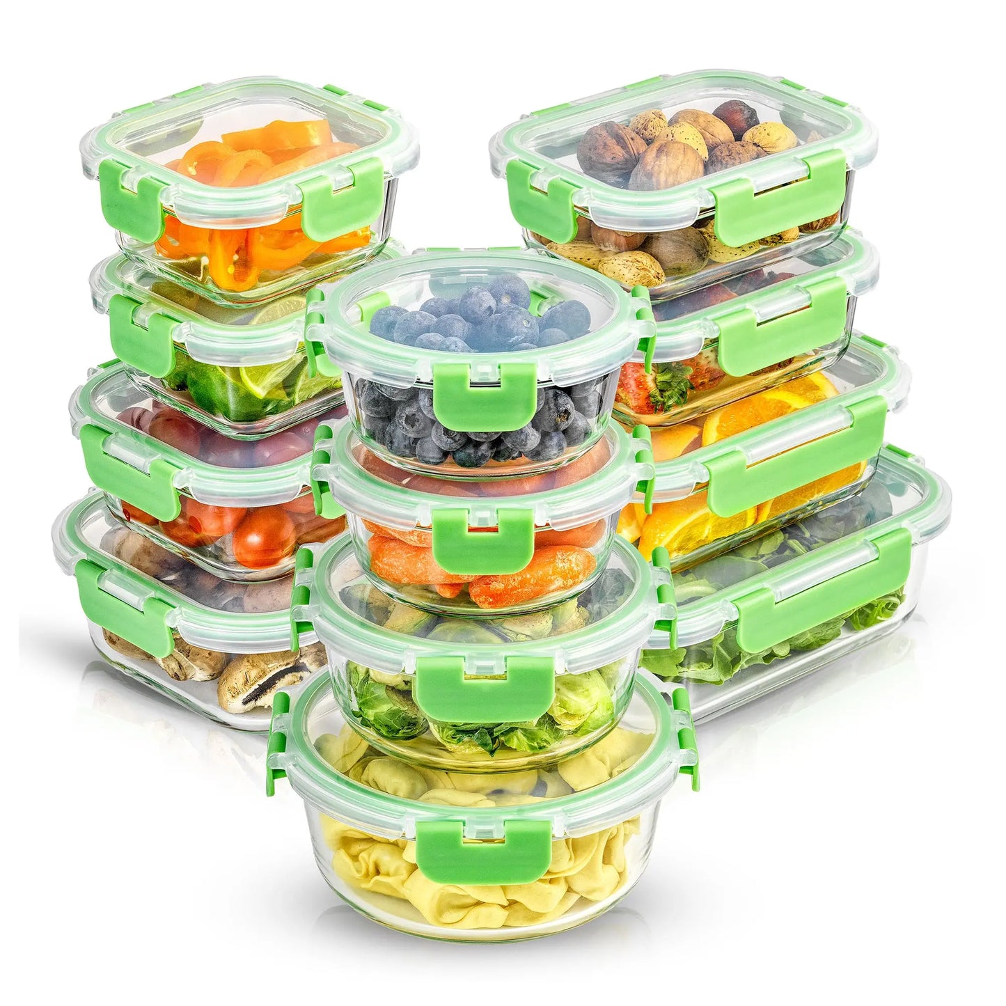 PremiumBorosilicateGlassStorageContainerswithLids Set Ultimatel12pc forLunchFoodstorage MealPrep Safe inFridge,Freezer,AndDishwasherSafe