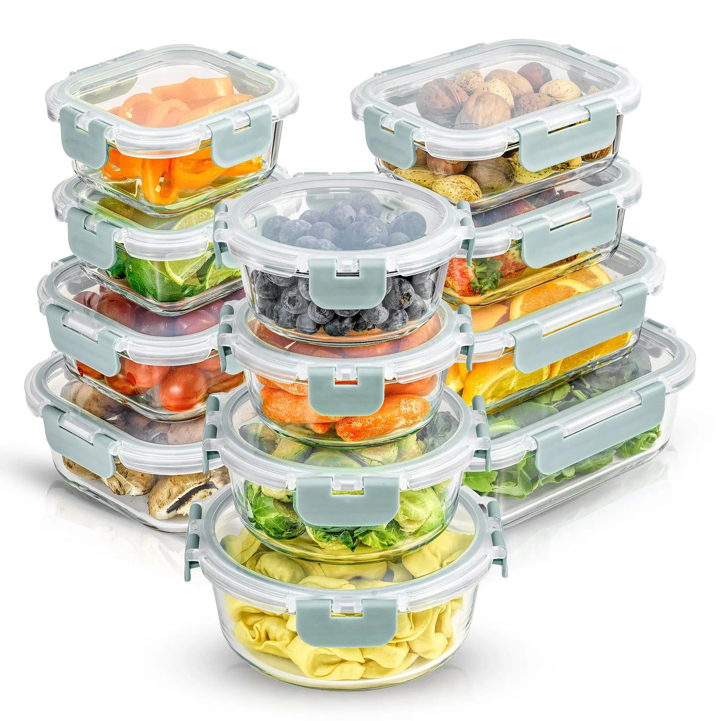PremiumBorosilicateGlassStorageContainerswithLids Set Ultimatel12pc forLunchFoodstorage MealPrep Safe inFridge,Freezer,AndDishwasherSafe