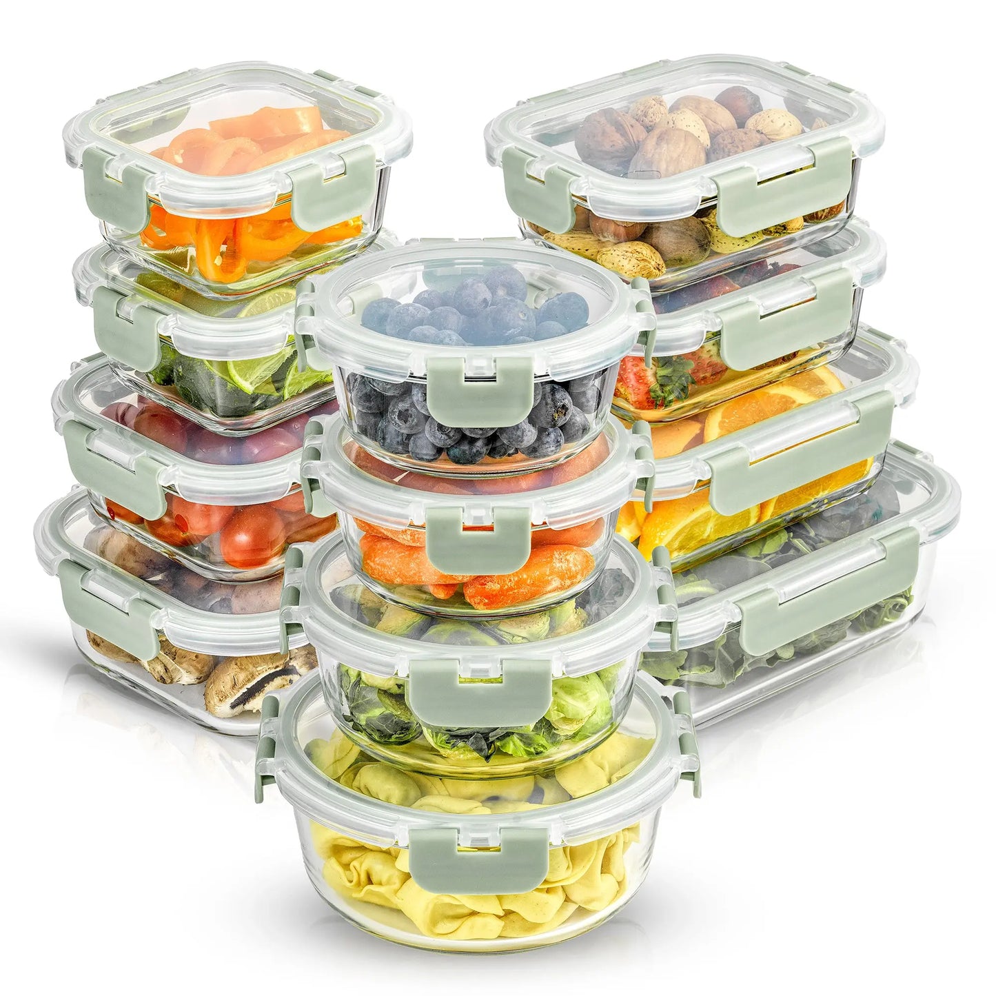 PremiumBorosilicateGlassStorageContainerswithLids Set Ultimatel12pc forLunchFoodstorage MealPrep Safe inFridge,Freezer,AndDishwasherSafe